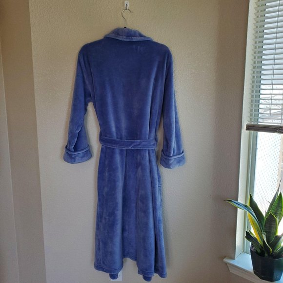 NATORI	PLUSH ROBE W/BELT	M PURPLE - Picture 6 of 9